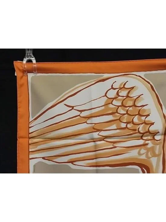 Hermes Libre Comme Pegase Carre 90 Silk Scarf Orange
